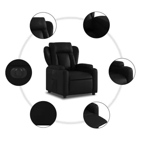 Fauteuil inclinable électrique Noir Similicuir