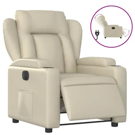 Fauteuil inclinable électrique Crème Similicuir
