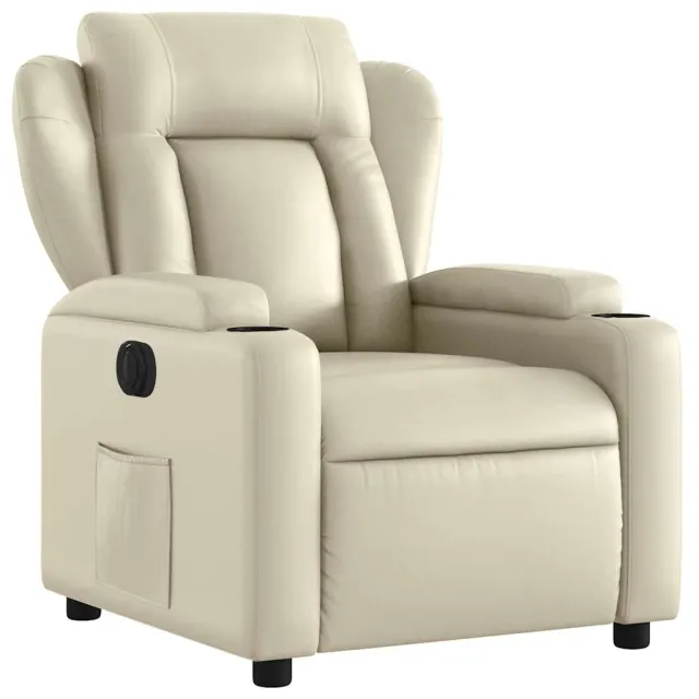 Fauteuil inclinable électrique Crème Similicuir