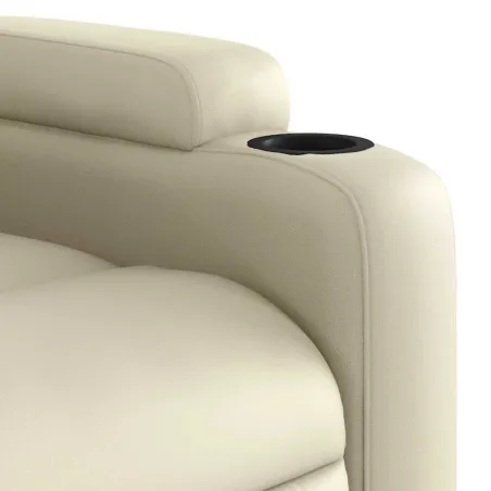 Fauteuil inclinable électrique Crème Similicuir