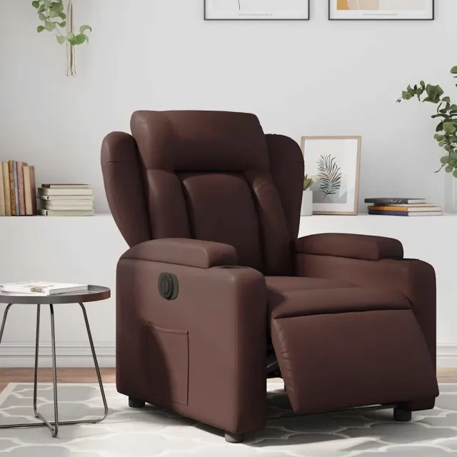 Fauteuil inclinable électrique Marron Similicuir