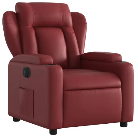Fauteuil inclinable électrique Rouge bordeaux Similicuir