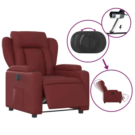 Fauteuil inclinable électrique Rouge bordeaux Similicuir