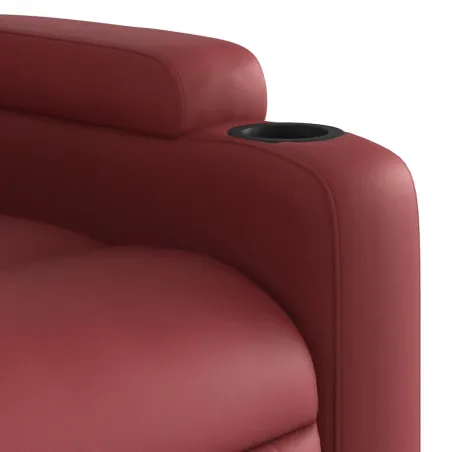Fauteuil inclinable électrique Rouge bordeaux Similicuir