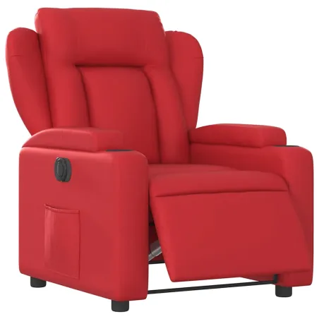 Fauteuil inclinable électrique Rouge Similicuir