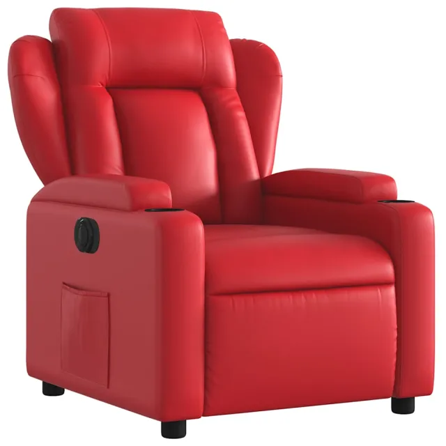 Fauteuil inclinable électrique Rouge Similicuir