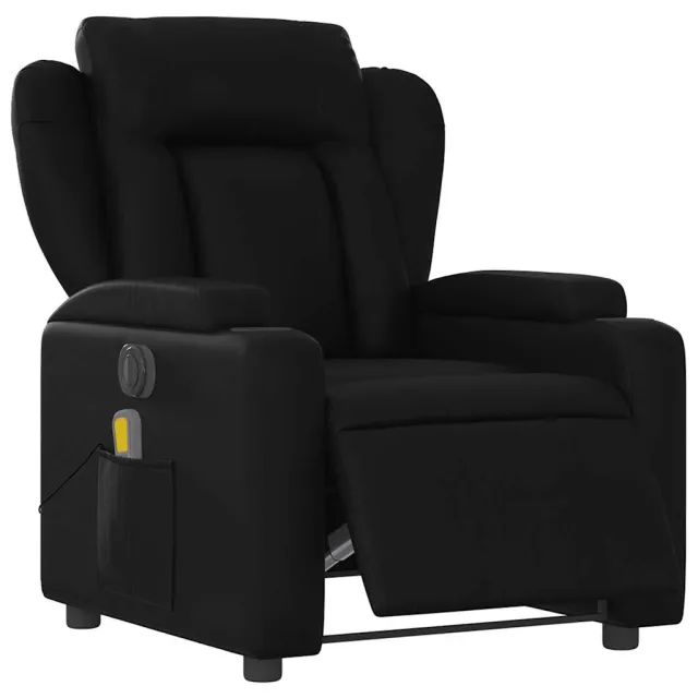 Fauteuil de massage inclinable électrique noir similicuir