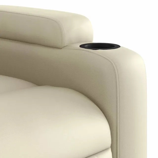 Fauteuil de massage inclinable électrique crème similicuir