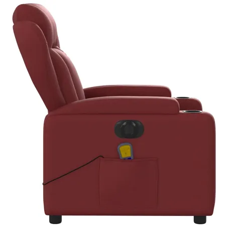 Fauteuil de massage inclinable électrique rouge bordeaux