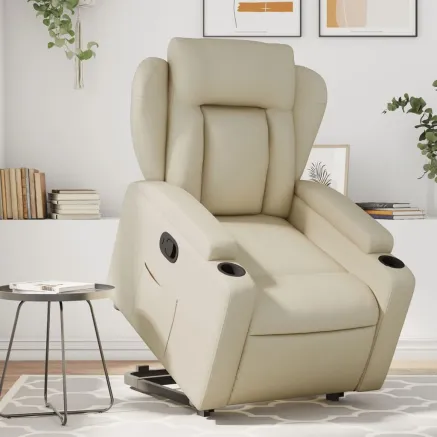 Fauteuil inclinable Crème Similicuir