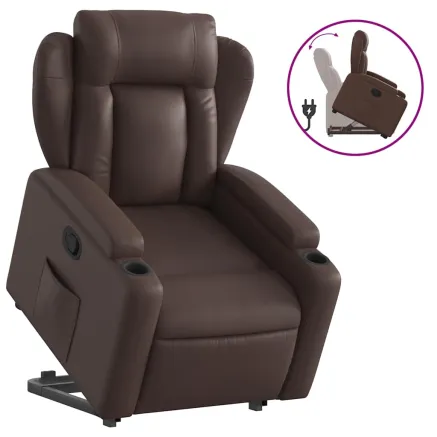 Fauteuil inclinable marron similicuir 2