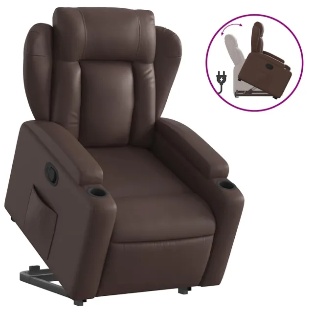 Fauteuil inclinable marron similicuir