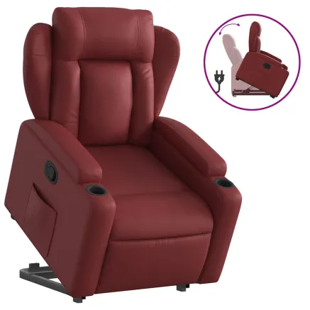Fauteuil inclinable Rouge bordeaux Similicuir 2
