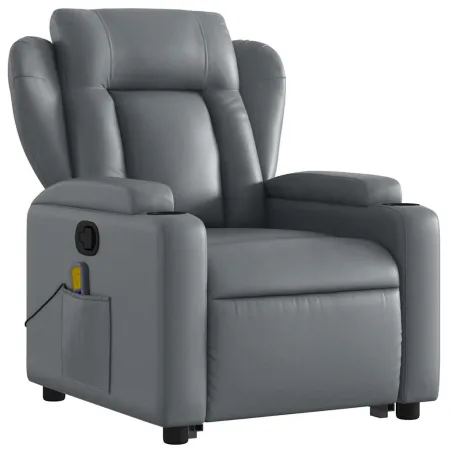 Fauteuil inclinable de massage Gris Similicuir
