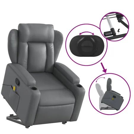 Fauteuil inclinable de massage Gris Similicuir