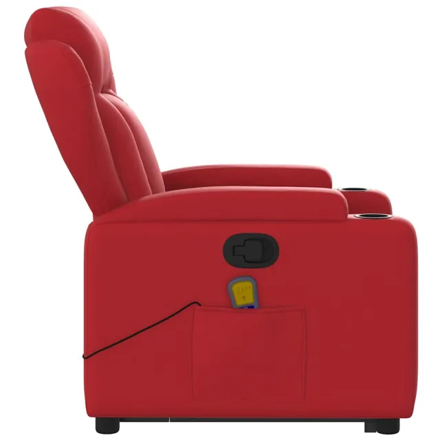 Fauteuil inclinable de massage Rouge Similicuir