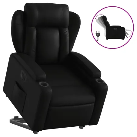 Fauteuil inclinable électrique noir similicuir