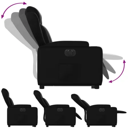 Fauteuil inclinable électrique noir similicuir