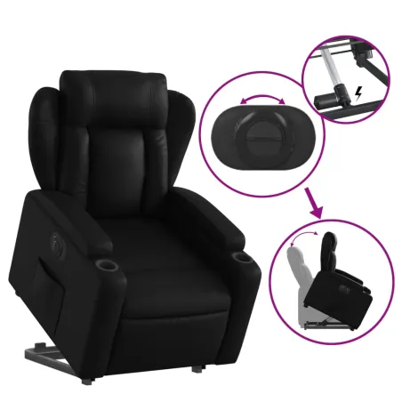 Fauteuil inclinable électrique noir similicuir