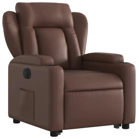 Fauteuil inclinable électrique marron similicuir