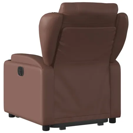 Fauteuil inclinable électrique marron similicuir