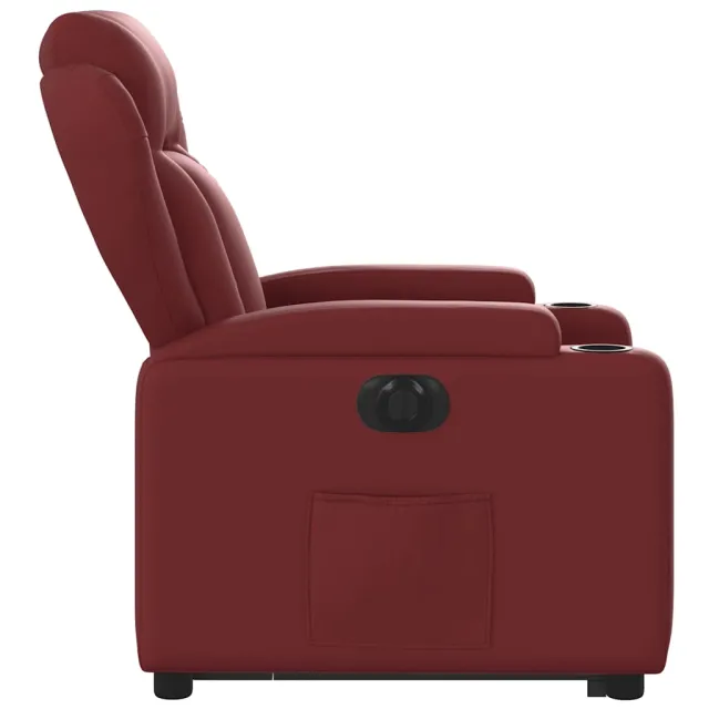 Fauteuil inclinable électrique rouge bordeaux similicuir
