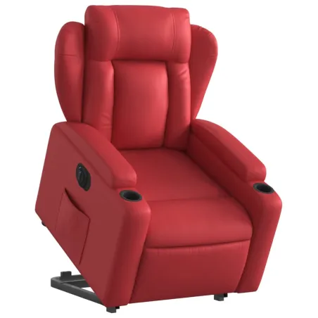 Fauteuil inclinable électrique rouge similicuir