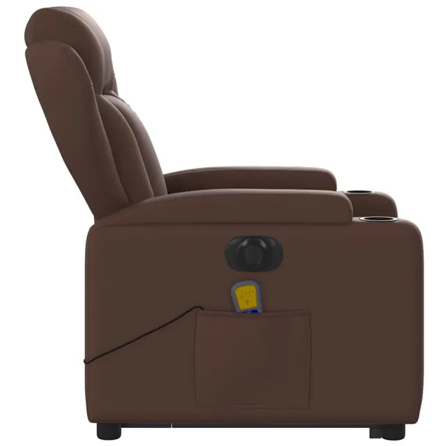 Fauteuil inclinable de massage électrique marron similicuir