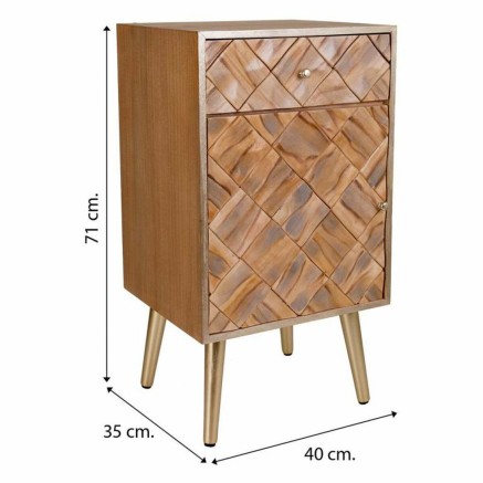 Nightstand Alexandra House Living Brown 35 x 71 x 40 cm 2