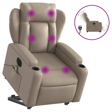 Fauteuil inclinable de massage électrique cappuccino similicuir 2