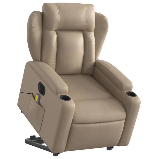 Fauteuil inclinable de massage électrique cappuccino similicuir