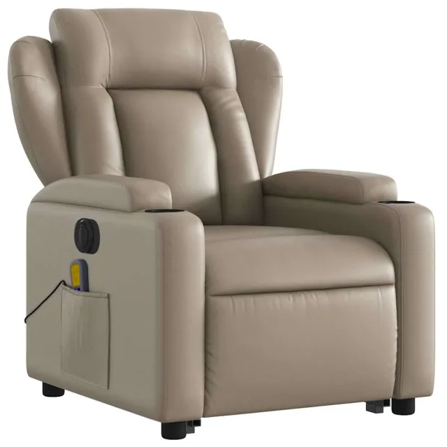 Fauteuil inclinable de massage électrique cappuccino similicuir