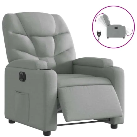 Fauteuil inclinable électrique Gris clair Tissu 2