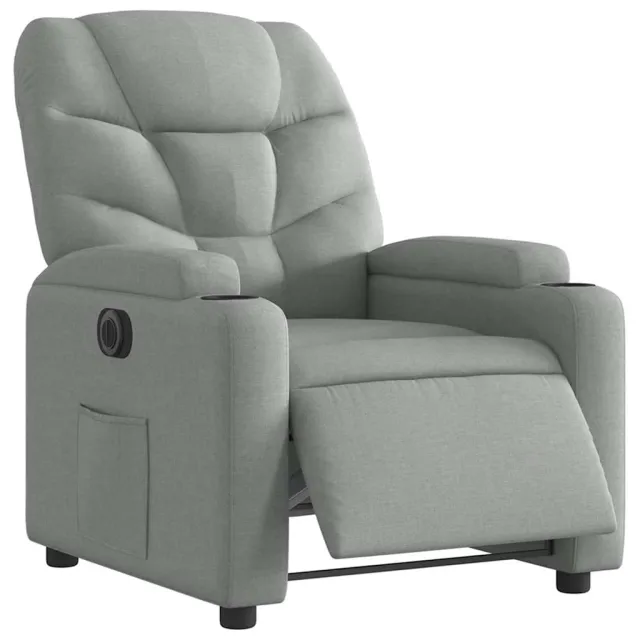 Fauteuil inclinable électrique Gris clair Tissu