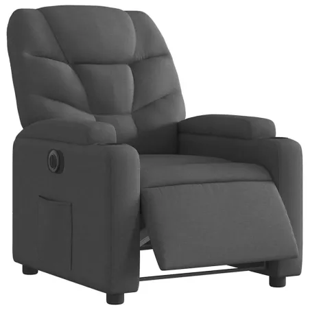Fauteuil inclinable électrique Gris foncé Tissu