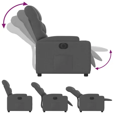 Fauteuil inclinable électrique Gris foncé Tissu