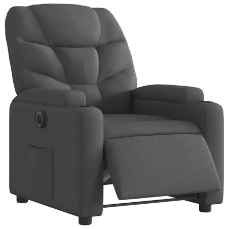 Fauteuil inclinable électrique Noir Tissu