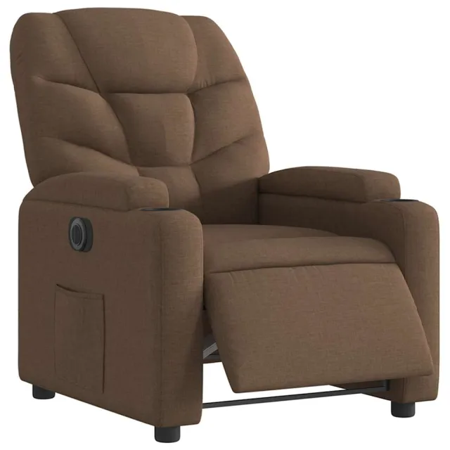 Fauteuil inclinable électrique Marron Tissu