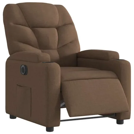 Fauteuil inclinable électrique Marron Tissu
