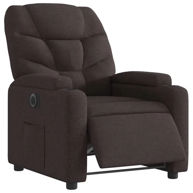 Fauteuil inclinable électrique Marron foncé Tissu