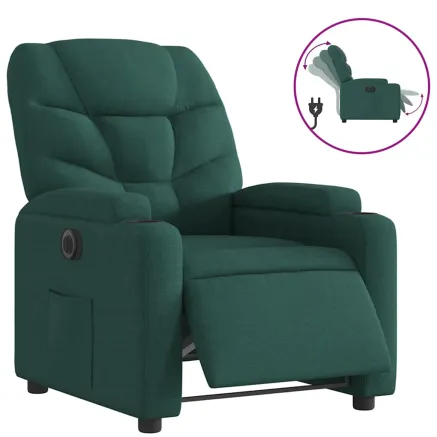 Fauteuil inclinable électrique Vert foncé Tissu 2