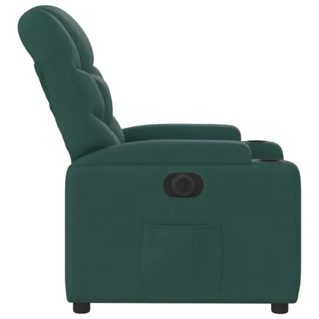 Fauteuil inclinable électrique Vert foncé Tissu
