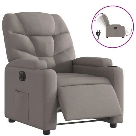 Fauteuil inclinable électrique Taupe Tissu