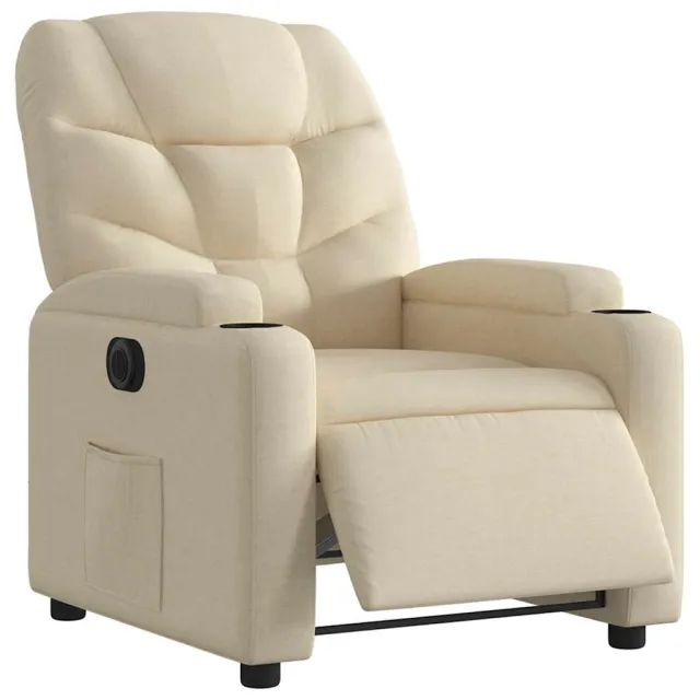Fauteuil inclinable électrique Crème Tissu