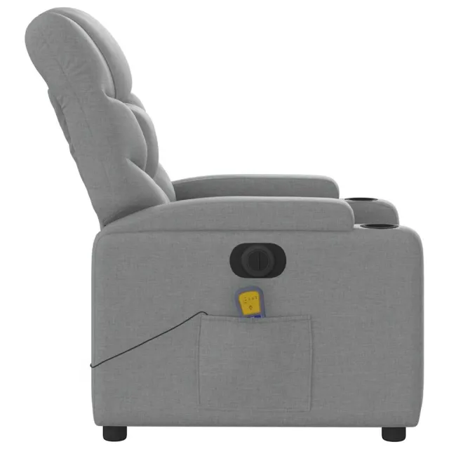Fauteuil de massage inclinable électrique gris clair tissu