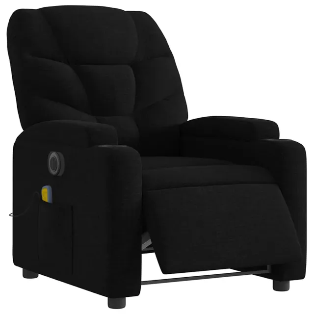 Fauteuil de massage inclinable électrique Noir Tissu