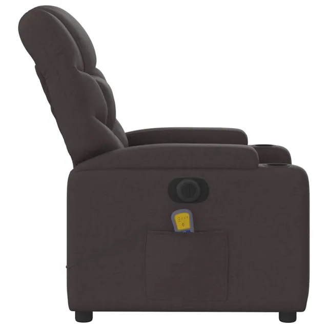 Fauteuil de massage inclinable électrique Marron foncé Tissu