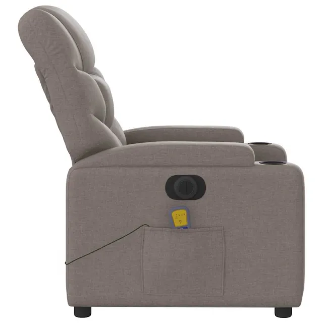 Fauteuil de massage inclinable électrique Taupe Tissu