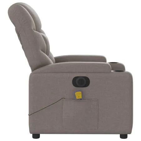 Fauteuil de massage inclinable électrique Taupe Tissu
