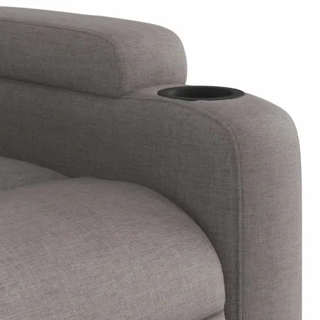 Fauteuil de massage inclinable électrique Taupe Tissu